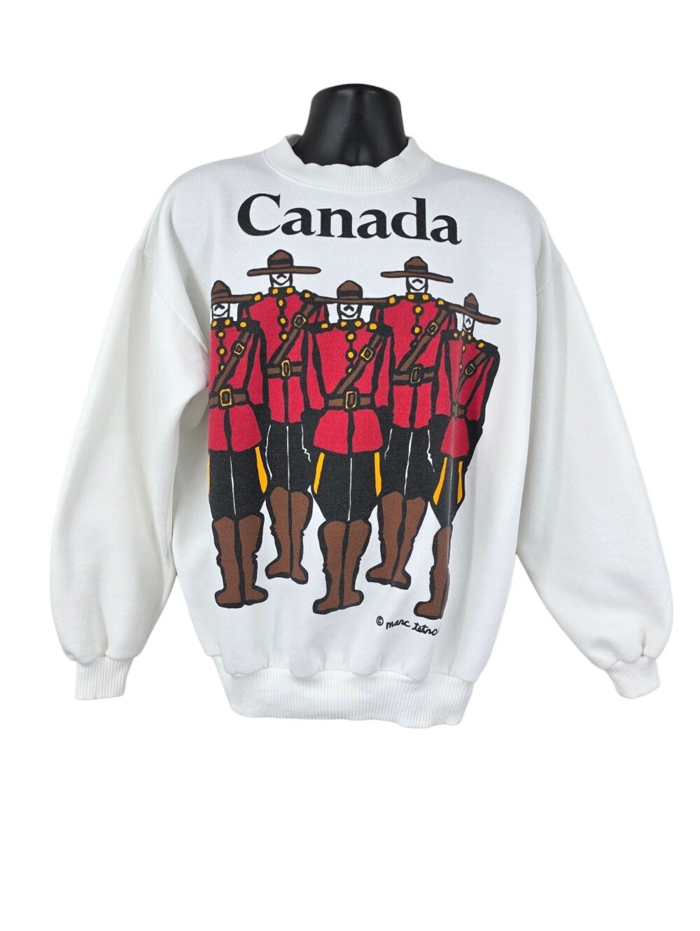 Marc Tetro Vintage Canada Mountie Graphic Crewneck Sweatshirt 90s
